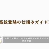 【高校受験の仕組みガイド】一般・推薦などの入試制度から内申点まで徹底解説