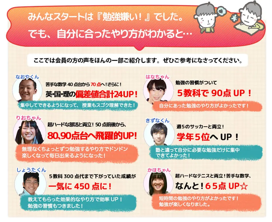 成績アップ体験談